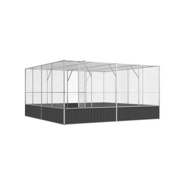 Volière de Jardin en Acier Galvanisé 4,18x4,14x2,12m Volière Métal