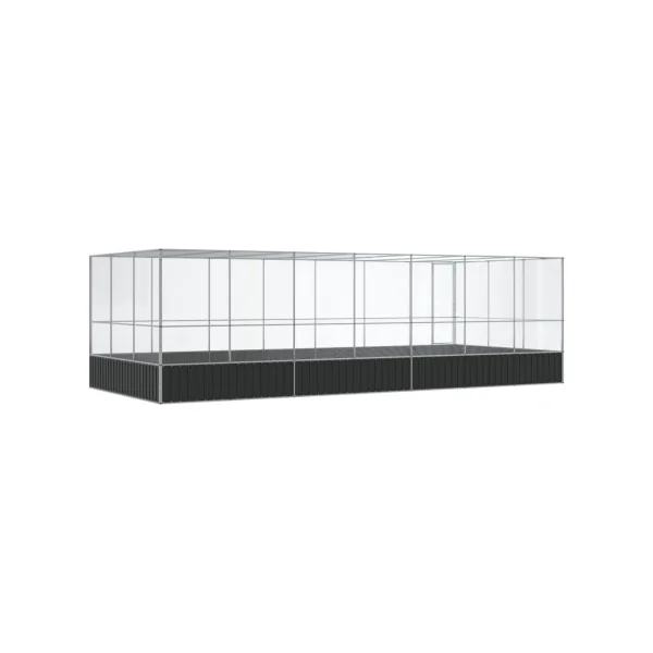 Volière de Jardin en Acier Galvanisé 7,25x3,07x2,12m Volière Métal
