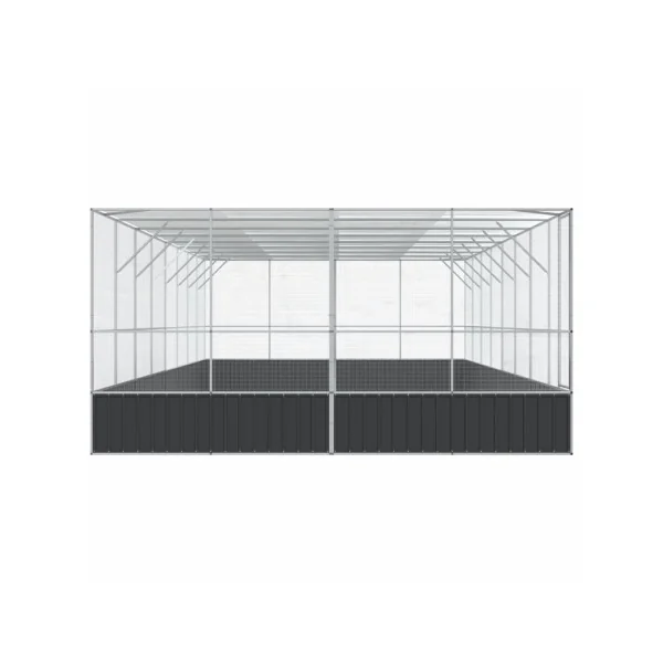 Volière de Jardin en Acier Galvanisé 8,32x4,14x2,12m Volière Métal