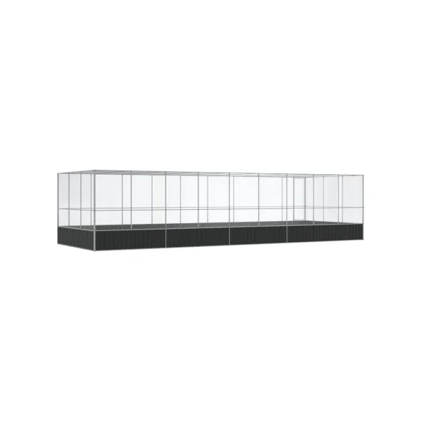 Volière de Jardin en Acier Galvanisé 9,32x3,07x2,12m Volière Métal