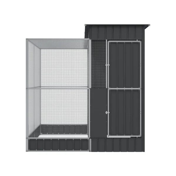Volière de Jardin en Acier Galvanisé avec Abri Volière Métal Petit Modèle