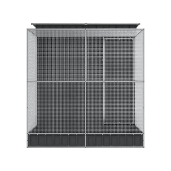 Volière de Jardin en Acier Galvanisé avec Abri Volière Métal Petit Modèle