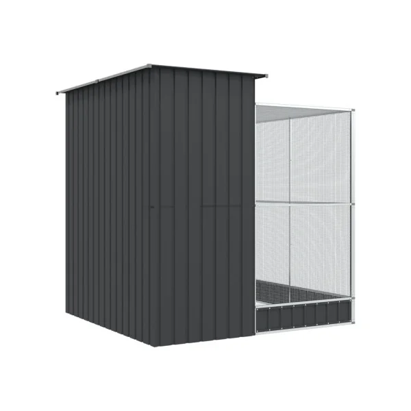 Volière de Jardin en Acier Galvanisé avec Abri Volière Métal Petit Modèle