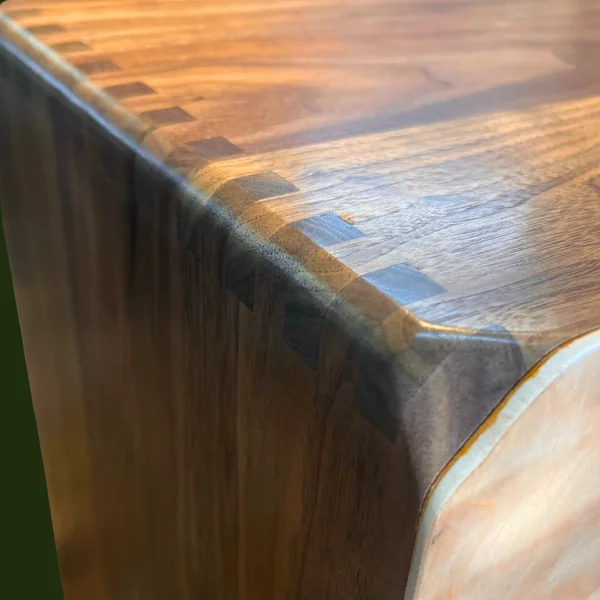 Walnut Bass Cajon with Quilted Maple Tapas