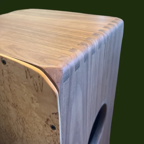 Walnut Cajon with Karelian Birch Burl Tapa