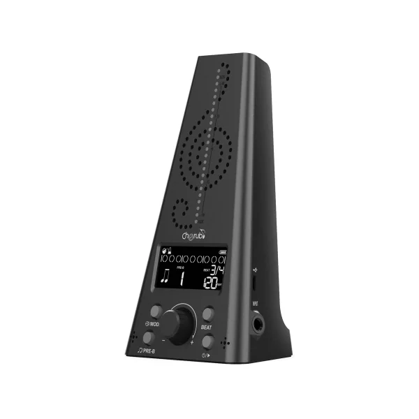 WMT-230-BLK CHERUB - Métronome/accordeur électronique noir, écran lumineux, sortie casque,