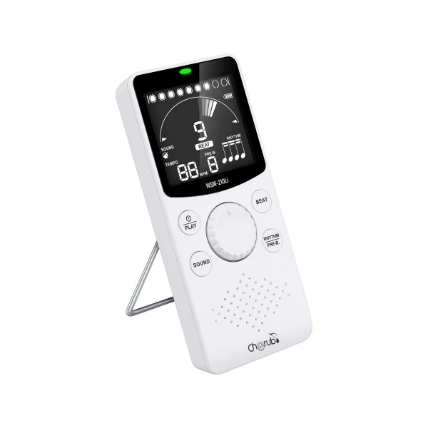 WSM-210LI CHERUB - Métronome électronique compact, rechargeable, 4 sons, écran LCD, suppor