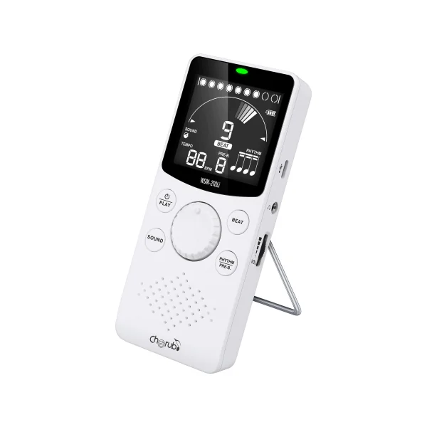 WSM-210LI CHERUB - Métronome électronique compact, rechargeable, 4 sons, écran LCD, suppor
