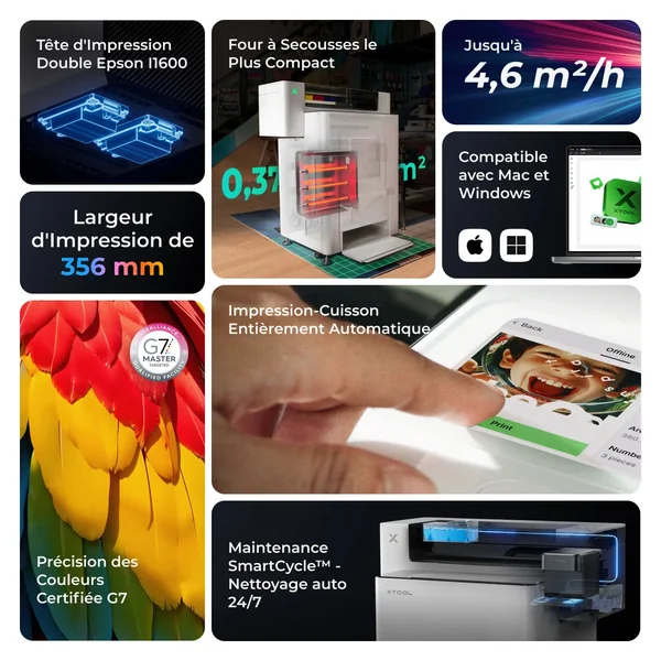 xTool Apparel Printer - Imprimante Textile DTF en un clic, personnalisation pro sans effort