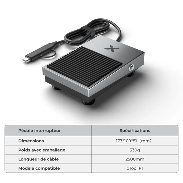 xTool Interrupteur à Pédale ou à Bouton