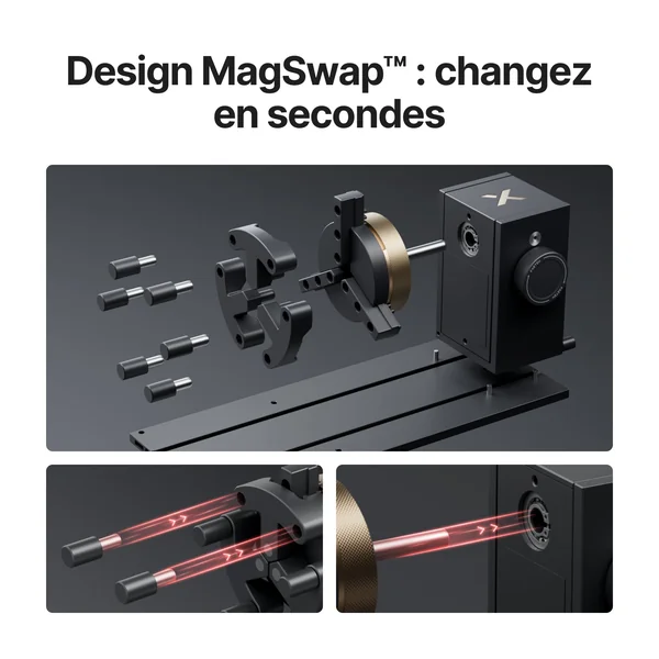 xTool RA3 / RA3 Lite : Gravure rotative intelligente pour bagues, gobelets et ornements