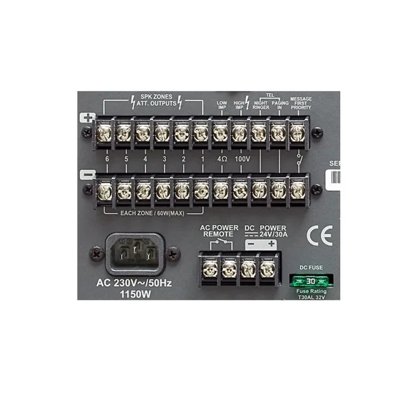 ZA 6120 Amplificateur 6 Zones 120 Watts 100 V