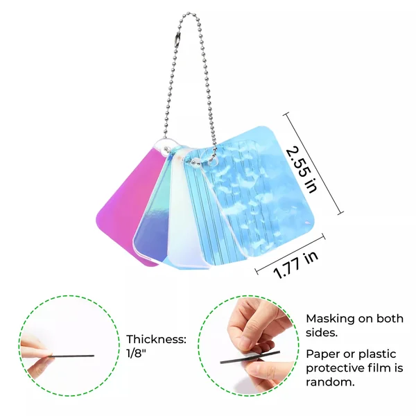 Échantillon de feuilles d'acrylique irisé 3 mm (5 pièces)