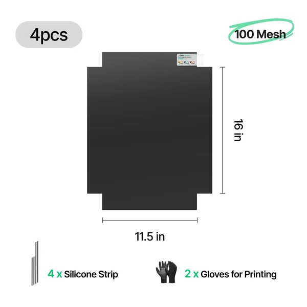 Écran Polyester à Gravure Rapide 100 mailles (4 pièces) 29 cm x 40 cm