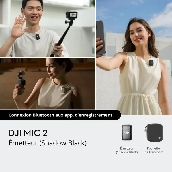 Émetteur DJI Mic 2 – Micro Sans Fil Haute Qualité