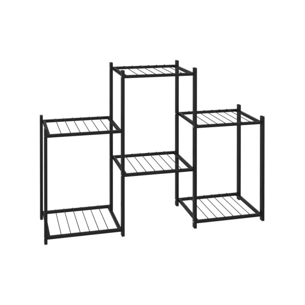 Étagère de Jardin pour Plantes Métal Noir Support Plantes Pot de fleur Support Extérieur Etagère Plante Intérieure