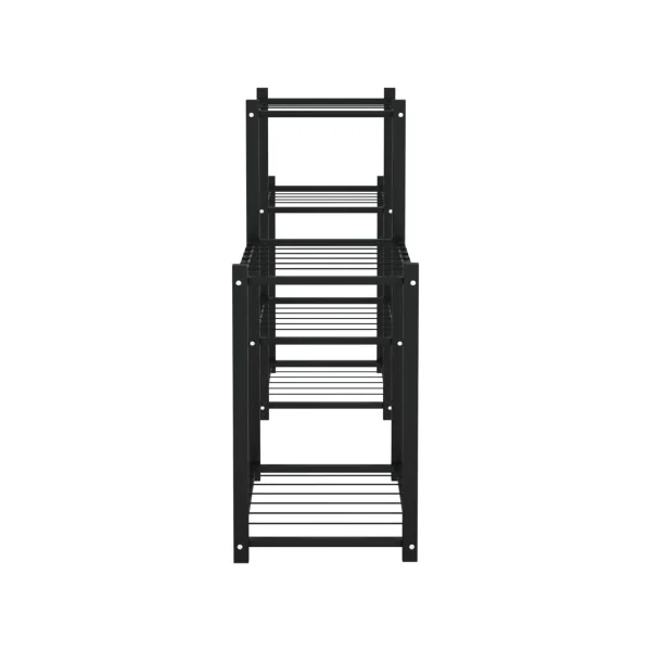 Étagère de Jardin pour Plantes Métal Noir Support Plantes Pot de fleur Support Extérieur Etagère Plante Intérieure