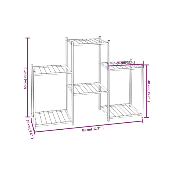 Étagère de Jardin pour Plantes Métal Noir Support Plantes Pot de fleur Support Extérieur Etagère Plante Intérieure