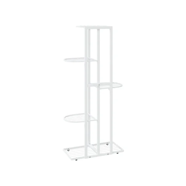 Étagère Jardin Plantes 4 Niveaux Métal Blanc Support Plantes Pot de fleur Support Extérieur Etagère Plante Intérieure