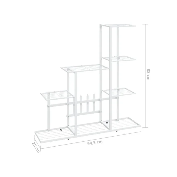 Étagère Jardin Plantes Métal Blanc Support Plantes Pot de fleur Support Extérieur Etagère Plante Intérieure
