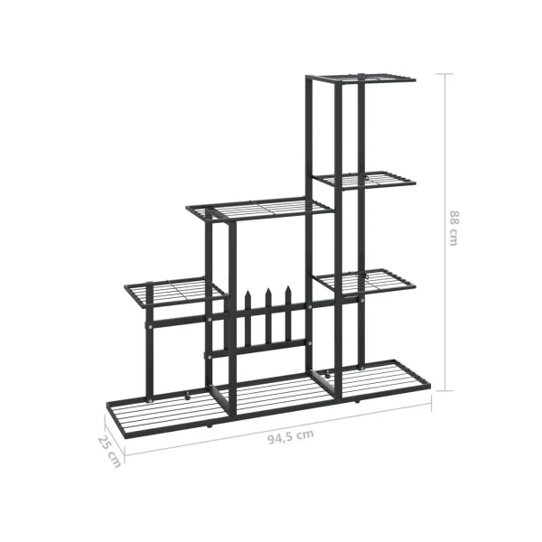Étagère Jardin Plantes Métal Noir Support Plantes Pot de fleur Support Extérieur Etagère Plante Intérieure