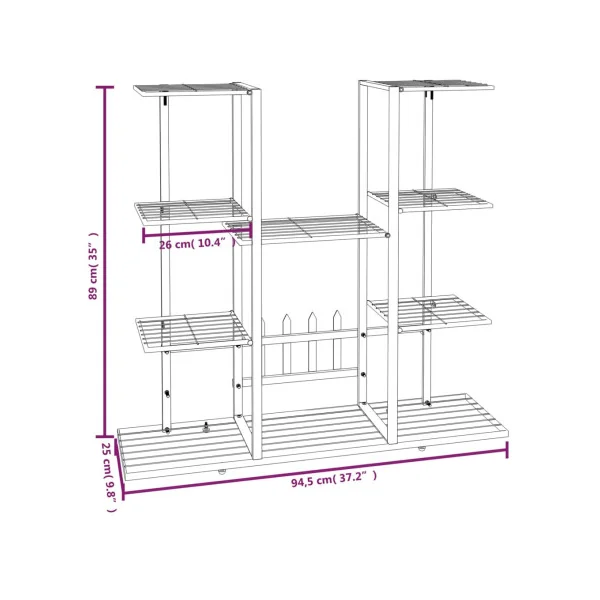 Étagère Jardin pour Plantes Métal Blanc Support Plantes Pot de fleur Support Extérieur Etagère Plante Intérieure
