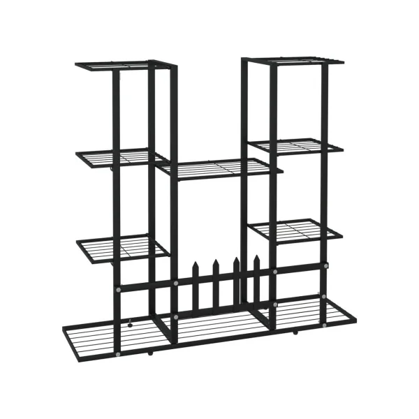 Étagère Jardin pour Plantes Métal Noir Support Plantes Pot de fleur Support Extérieur Etagère Plante Intérieure